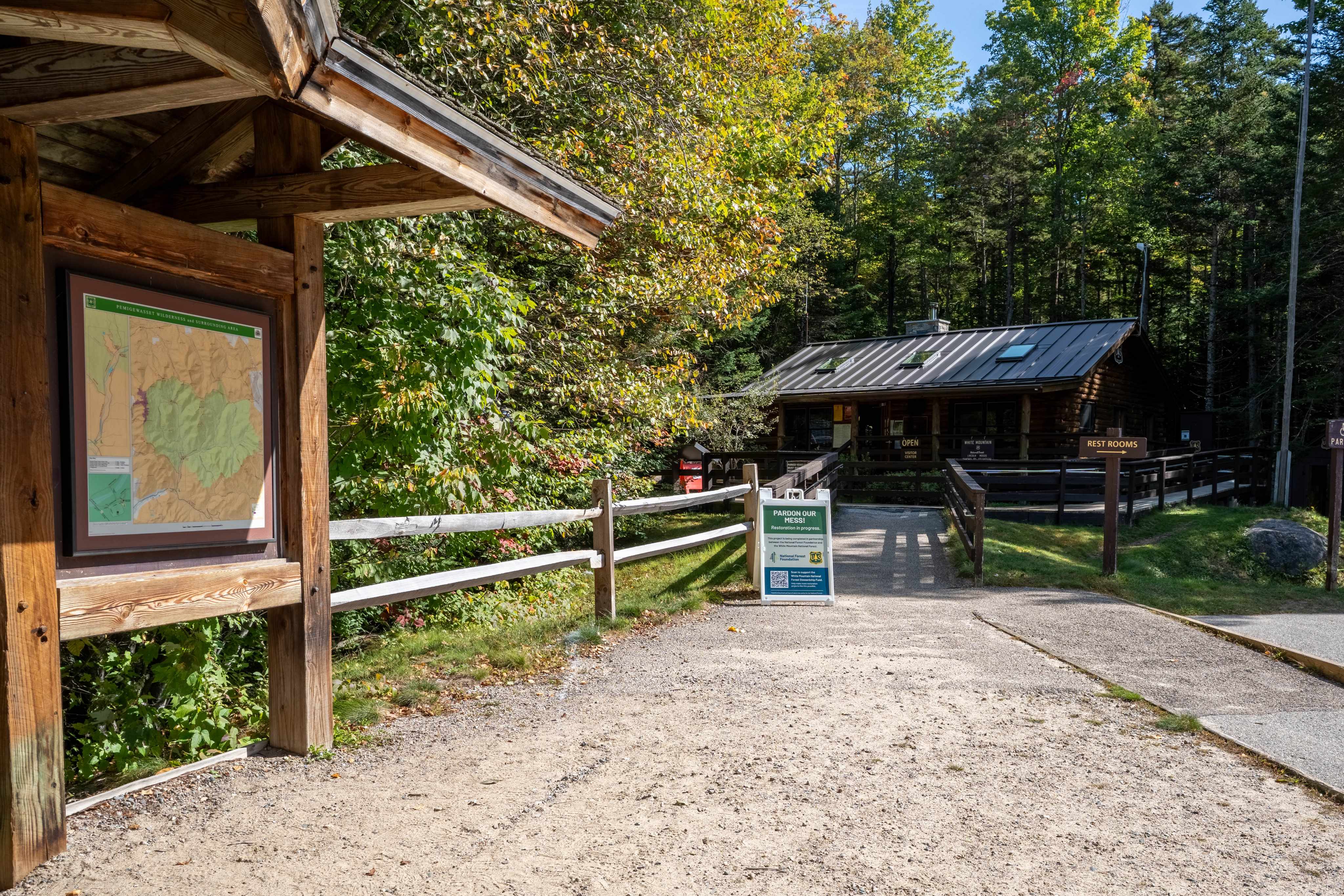 Lincoln Woods Trailhead sign, White Mountain National Forest