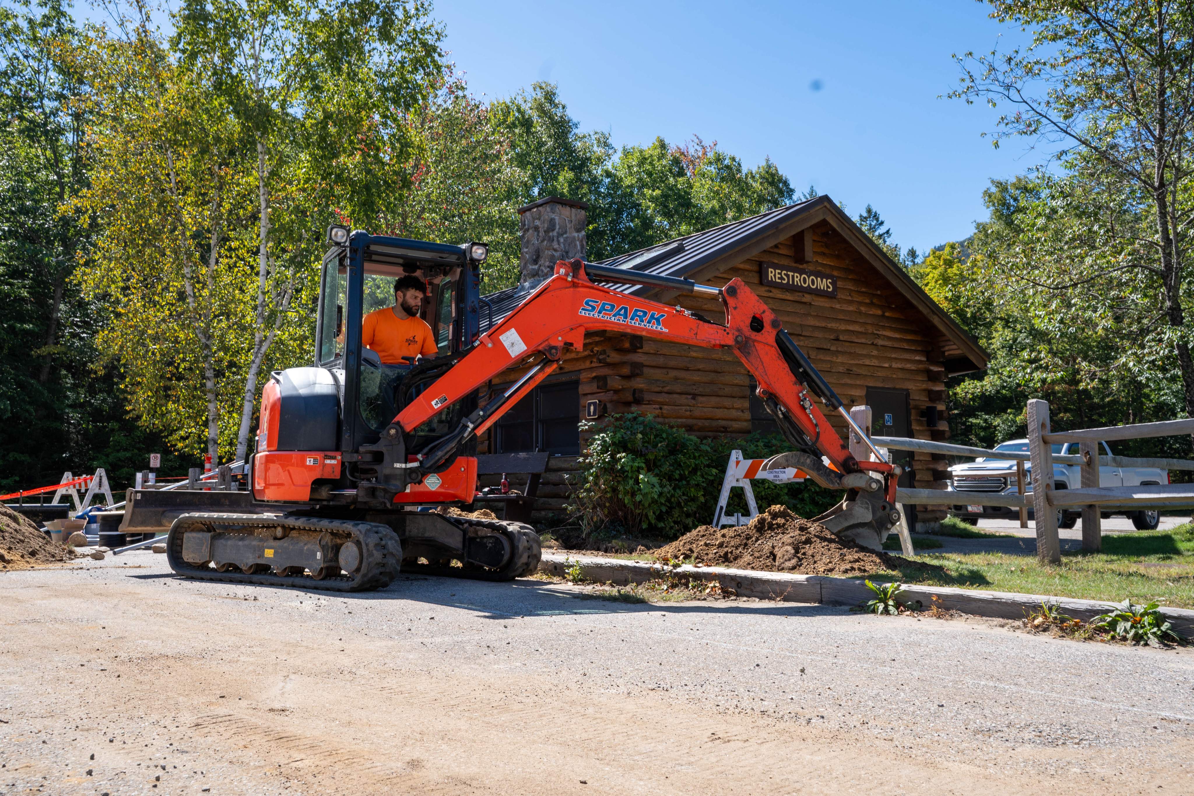 Trench work continuing toward the new cabin