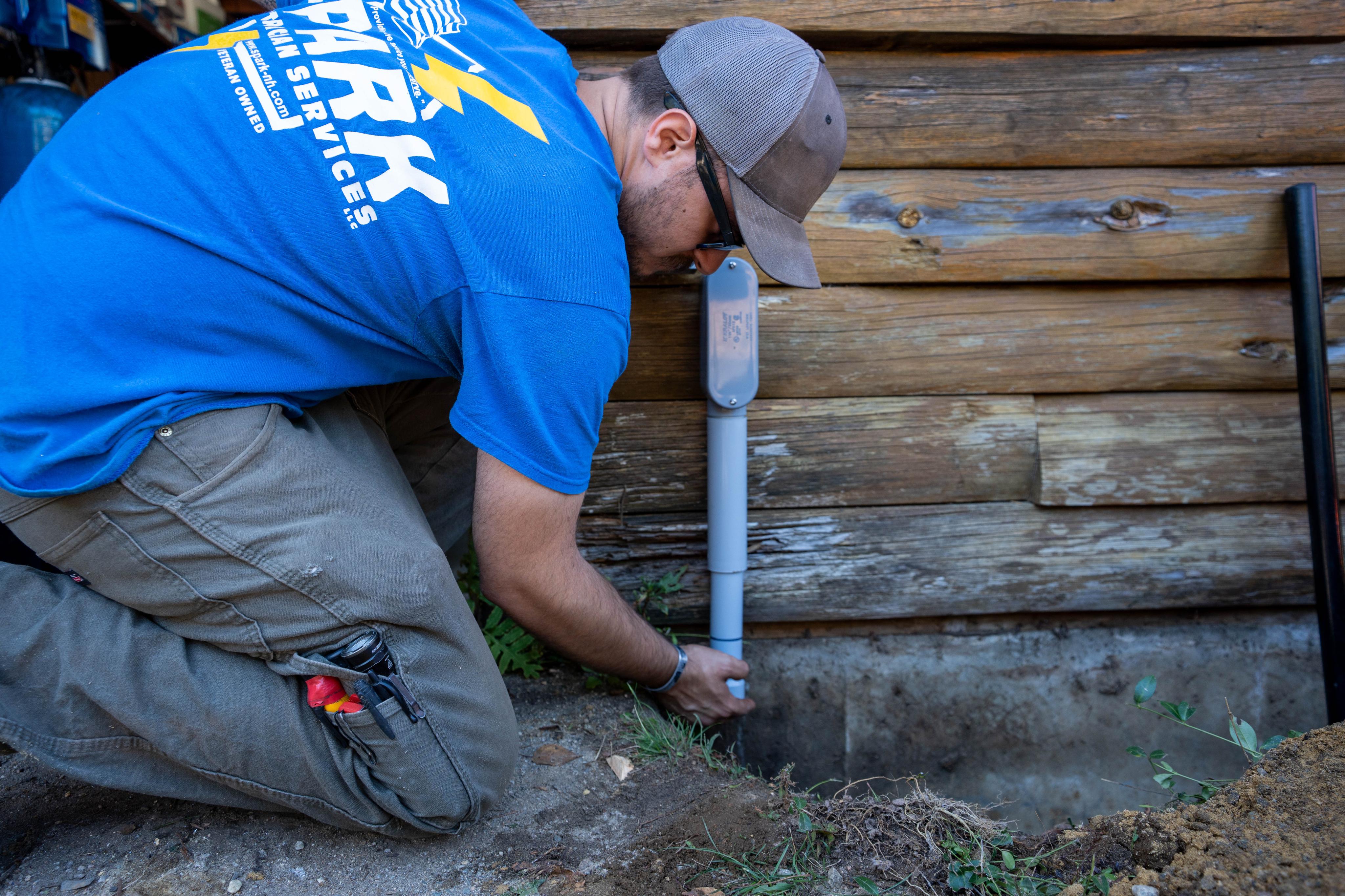 New conduit installed for the electrical service run