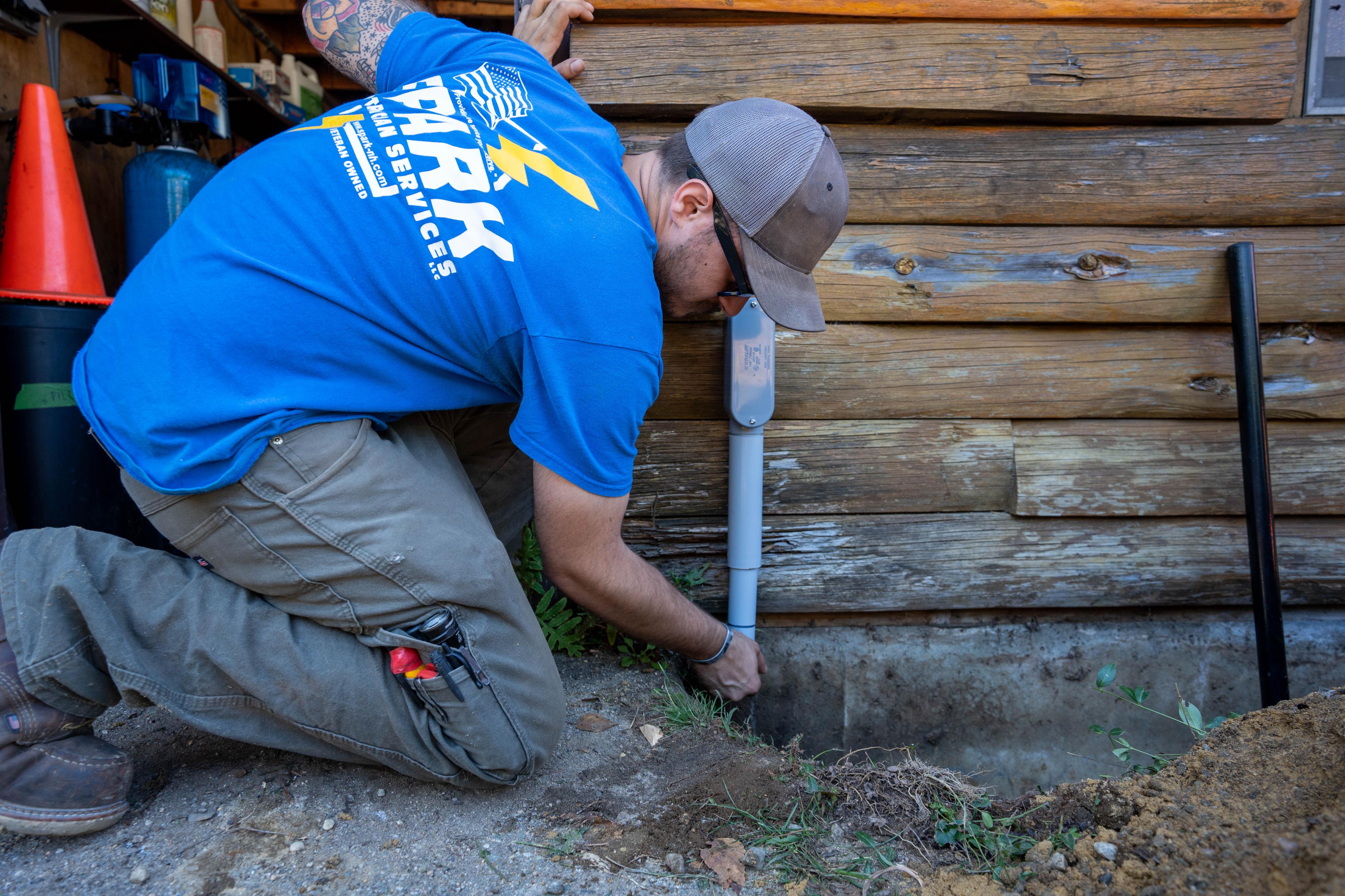 New conduit installed for the electrical service run