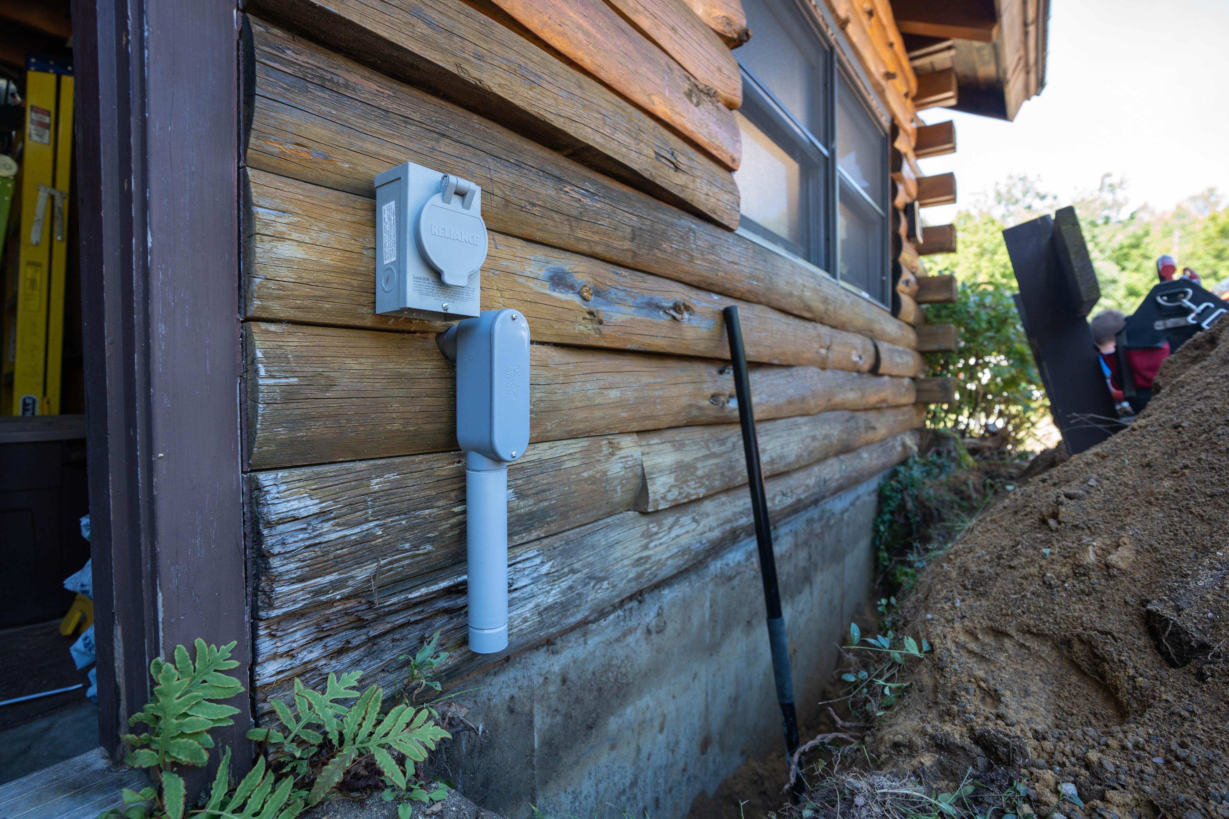 New conduit installed for the electrical service run